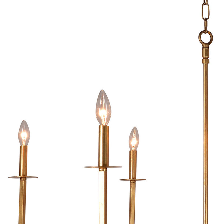 Gatsby Modern Starburst Chandelier Finished in Antique Brass