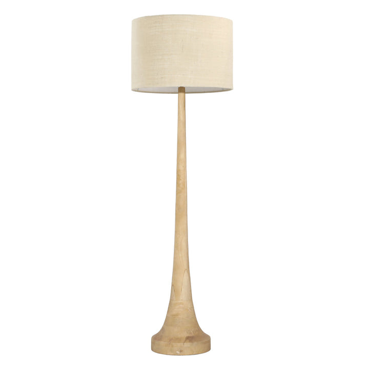 Charlene Floor Lamp Wood and Jute Shade - Natural and Beige