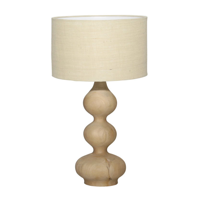 Lynne Table Lamp Wood and Jute Shade - Natural and Beige