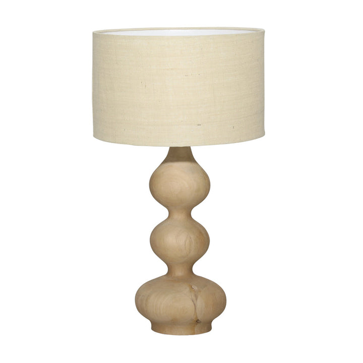 Lynne Table Lamp Wood and Jute Shade - Natural and Beige