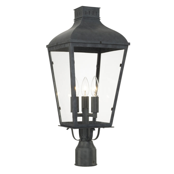 Crystorama Dumont 3 Light Graphite Outdoor Post