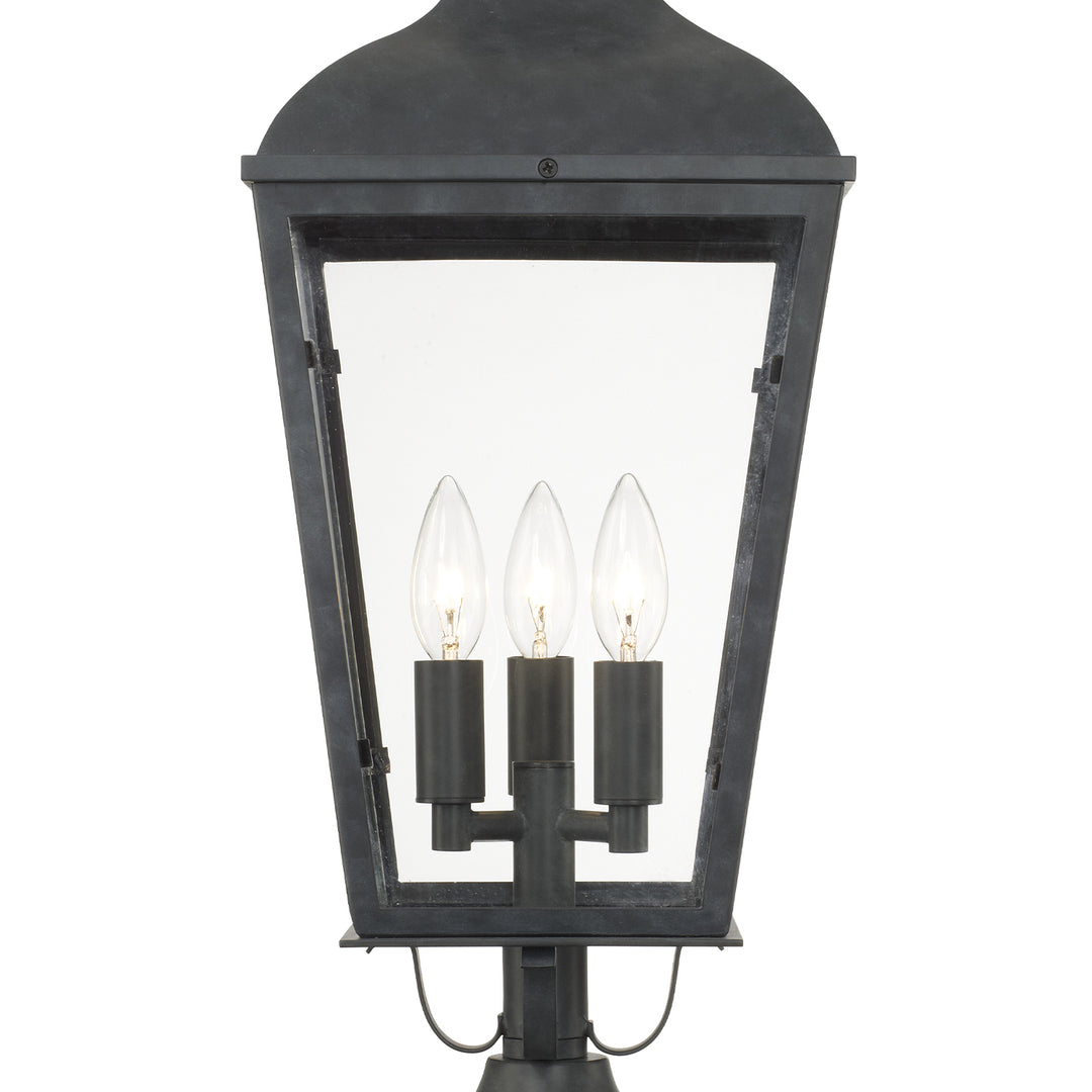 Crystorama Dumont 3 Light Graphite Outdoor Post