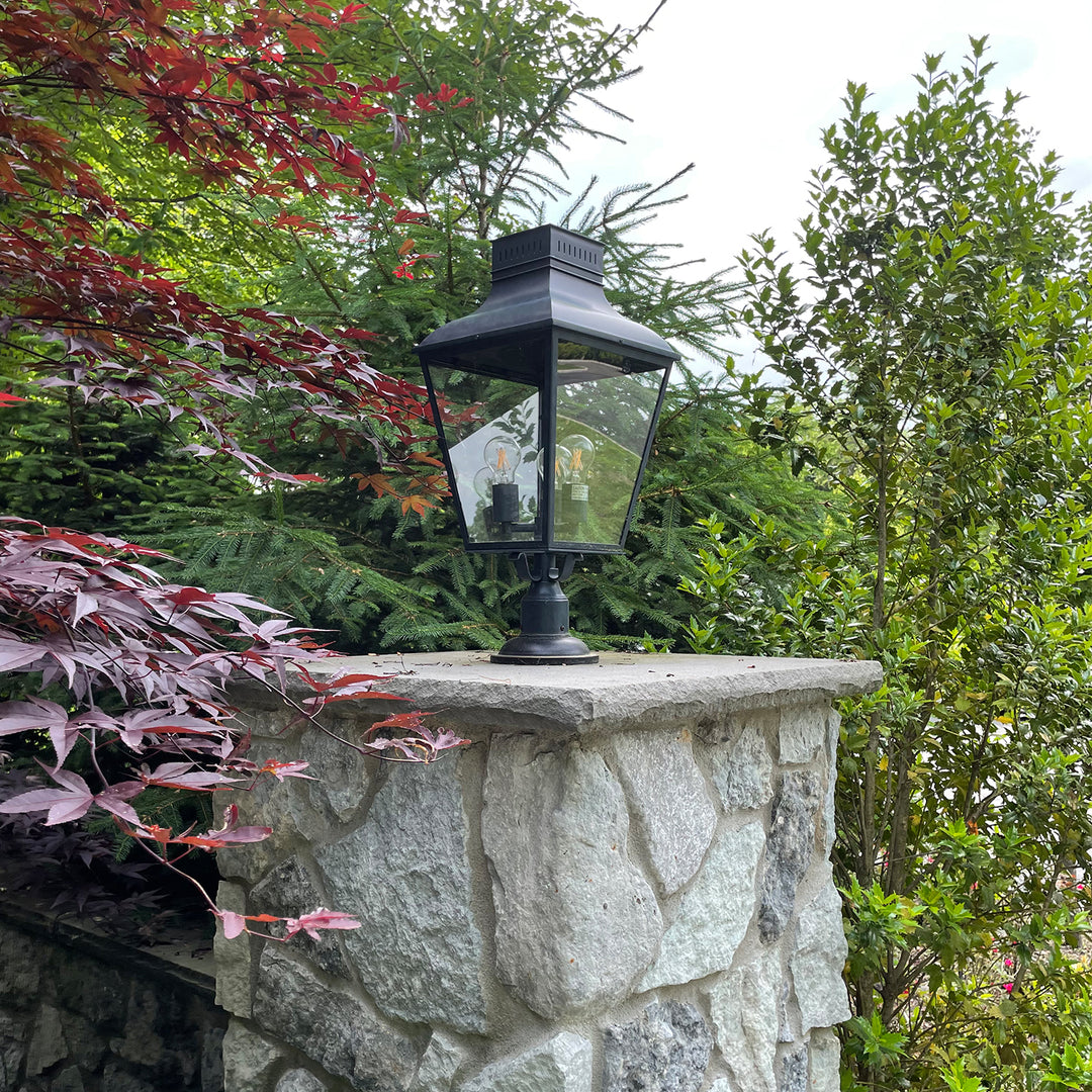 Crystorama Dumont 3 Light Graphite Outdoor Post