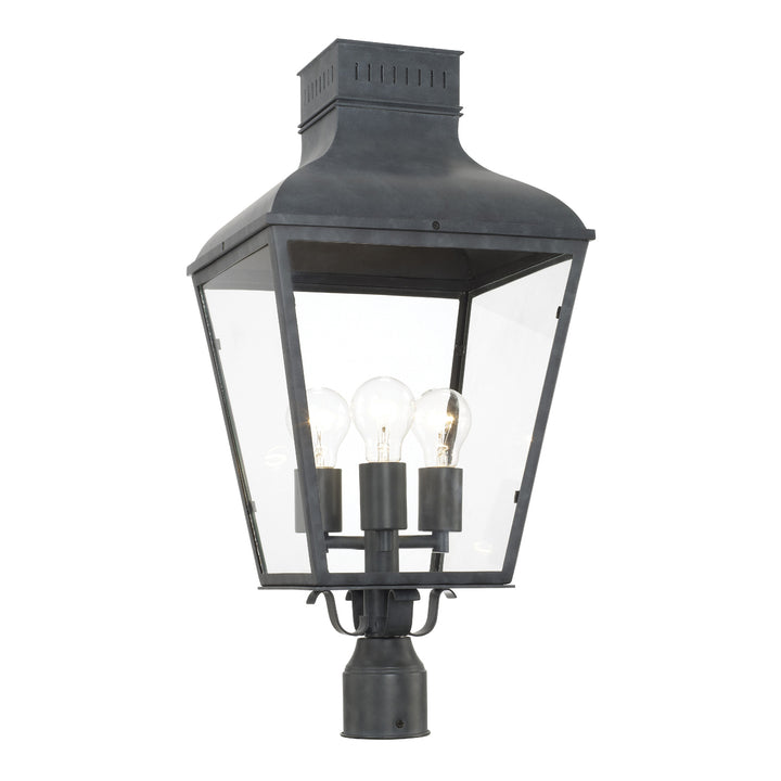 Crystorama Dumont 3 Light Graphite Outdoor Post