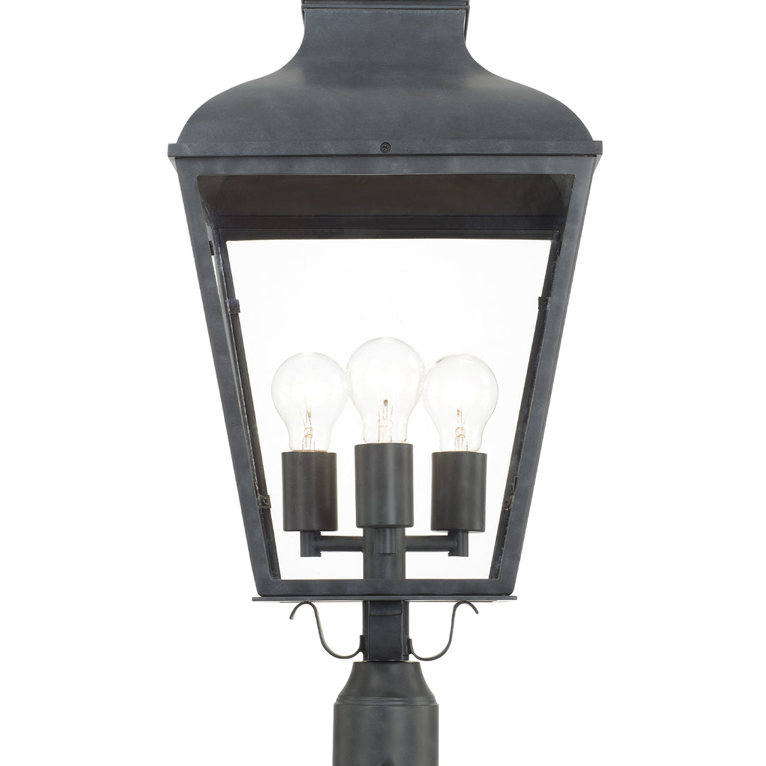 Crystorama Dumont 3 Light Graphite Outdoor Post