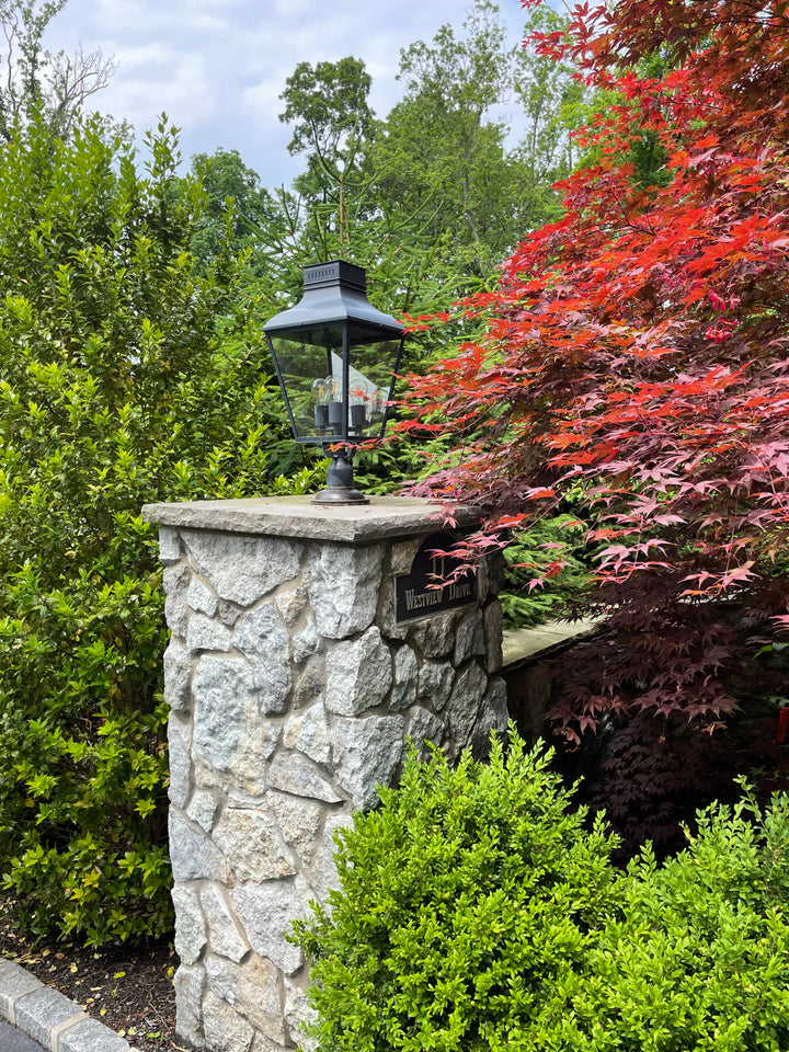 Crystorama Dumont 3 Light Graphite Outdoor Post