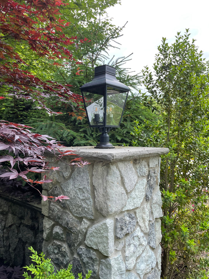 Crystorama Dumont 3 Light Graphite Outdoor Post