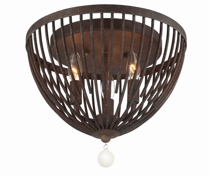 Crystorama Duval 3 Light Forged Bronze Flush Mount