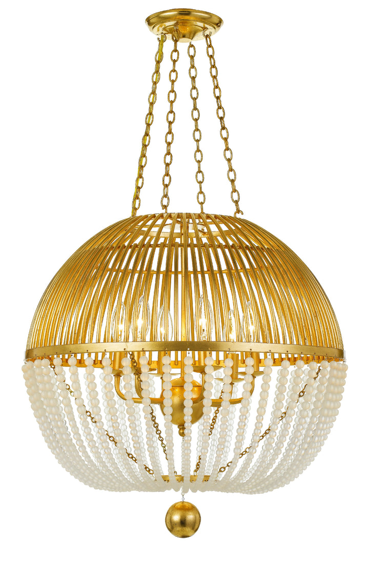 Crystorama Duval 6 Light Antique Gold Chandelier