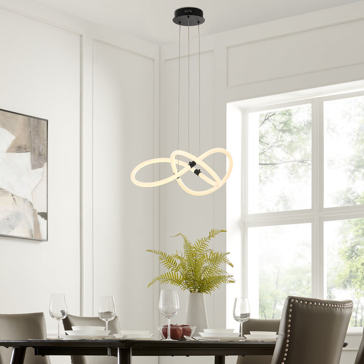 Daisy LED Adjustable Chandelier // Matte Black