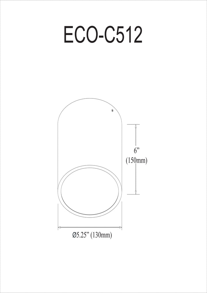 Dainolite 12W Flush Mount Aged Brass with Frosted Acrylic Diffuser