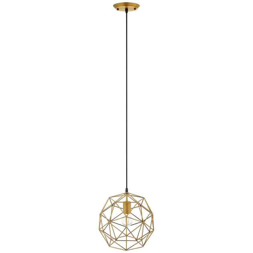 Rarity Geometric Decagon-Shaped Brass Pendant Light