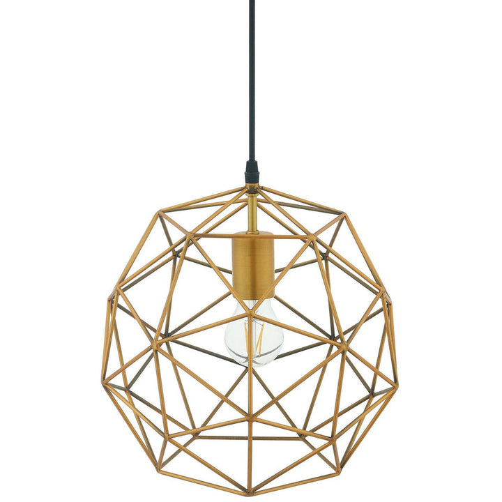 Rarity Geometric Decagon-Shaped Brass Pendant Light