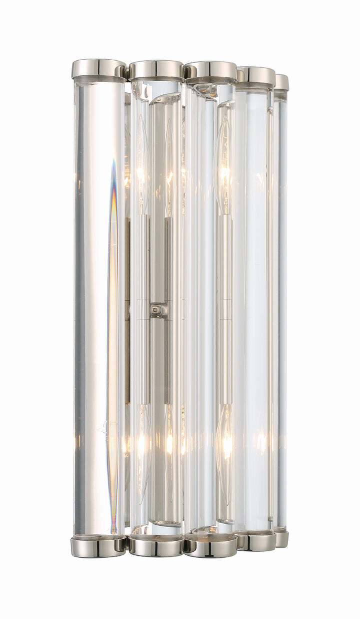 Crystorama Libby Langdon Elliot 2 Light Polished Nickel Sconce