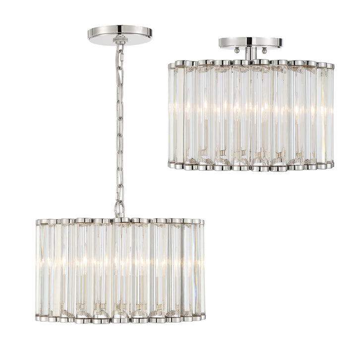 Crystorama Libby Langdon Elliot 4 Light Polished Nickel Mini Chandelier