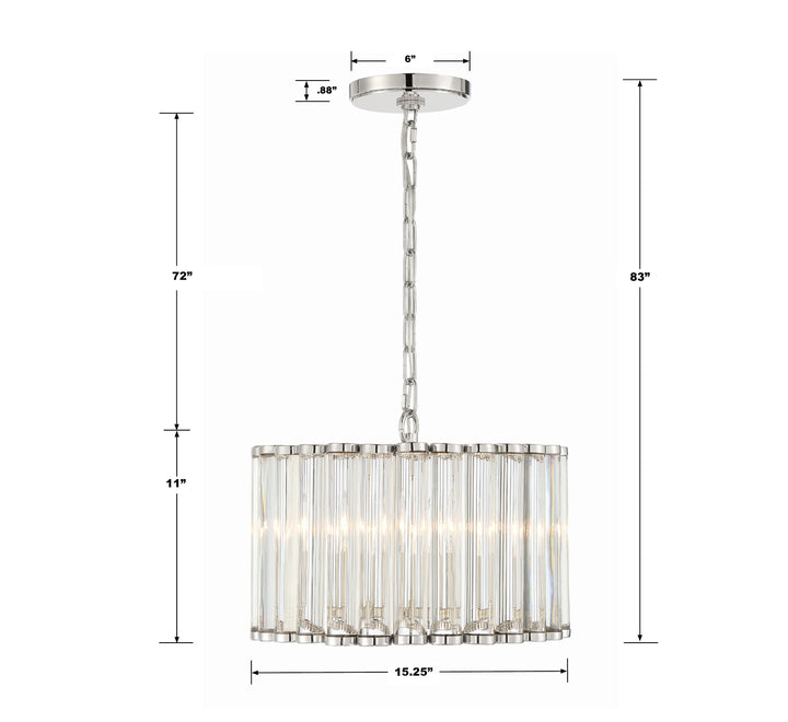 Crystorama Libby Langdon Elliot 4 Light Polished Nickel Mini Chandelier