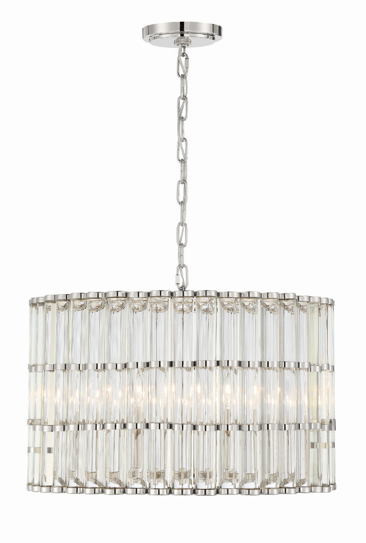 Crystorama Libby Langdon Elliot 6 Light Polished Nickel Chandelier