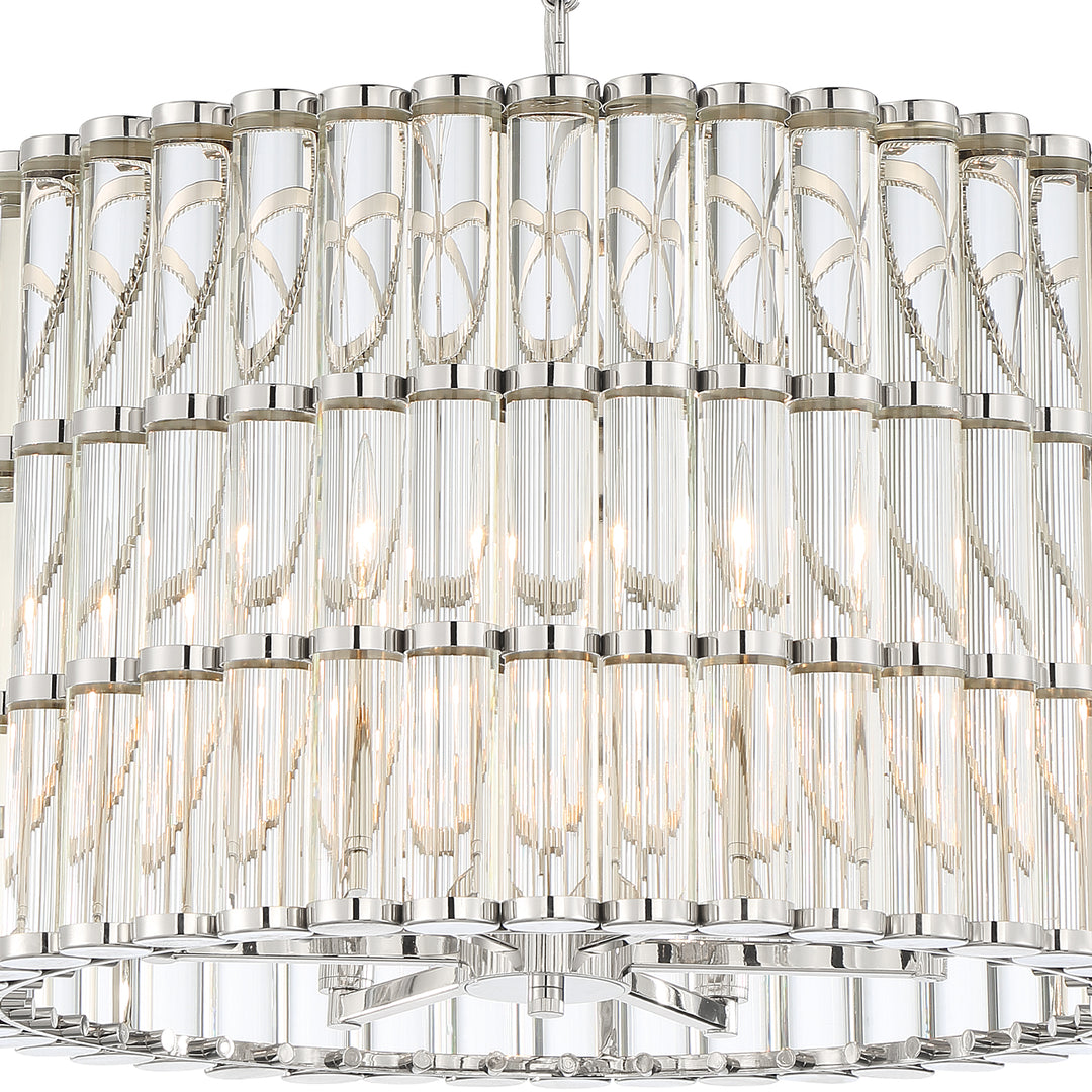 Crystorama Libby Langdon Elliot 6 Light Polished Nickel Chandelier