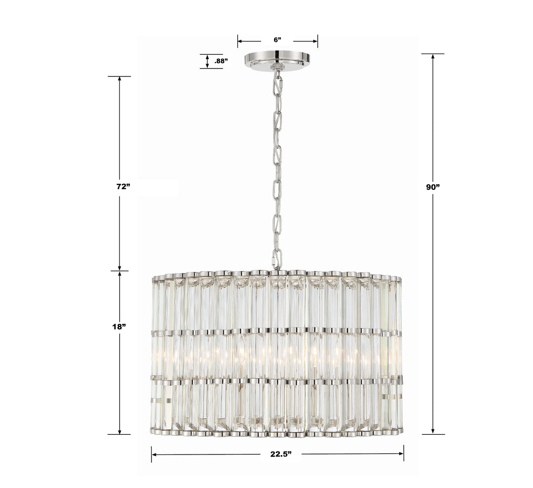 Crystorama Libby Langdon Elliot 6 Light Polished Nickel Chandelier