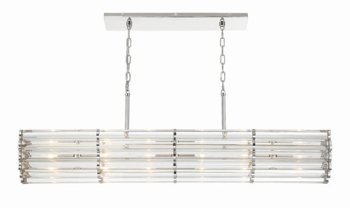 Crystorama Libby Langdon Elliot 6 Light Polished Nickel Linear Chandelier