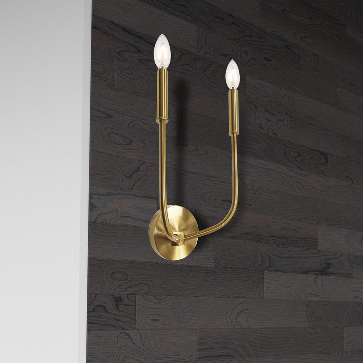 Dainolite 2 Light Incandescent Wall Sconce, Aged Brass