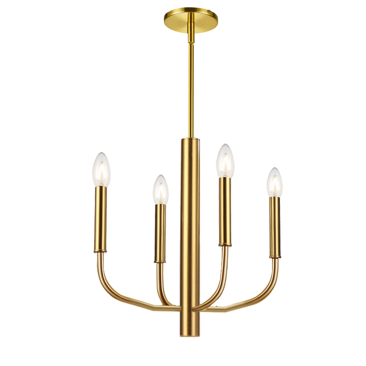 Dainolite 4 Light Incandescent Chandelier, Aged Brass