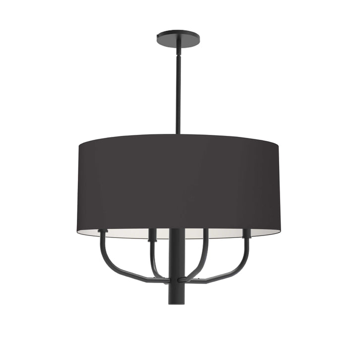 Dainolite 4 Light Incandescent Pendant, Matte Black w/ Black Fabric Shade