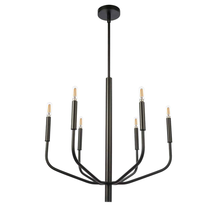 Dainolite 6 Light Incandescent Chandelier, Aged Brass