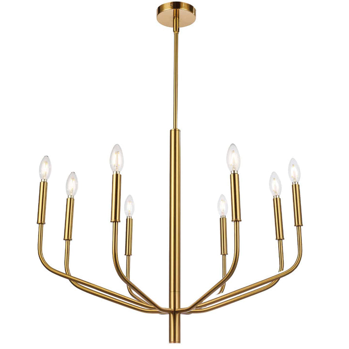 Dainolite 8 Light Incandescent Chandelier, Aged Brass