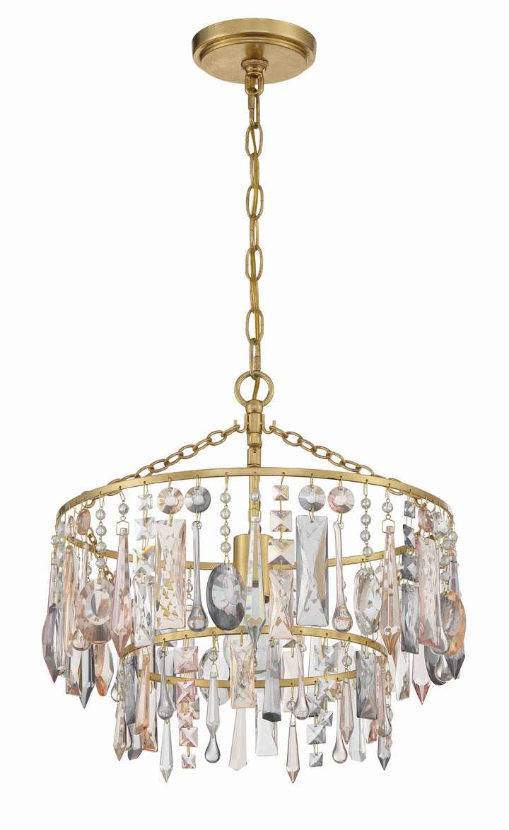 Crystorama Elsa 1 Light Antique Gold Pendant