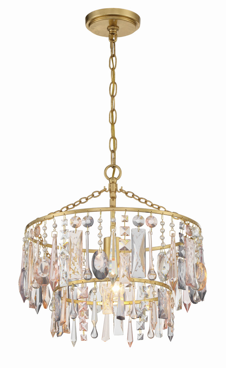 Crystorama Elsa 1 Light Antique Gold Pendant