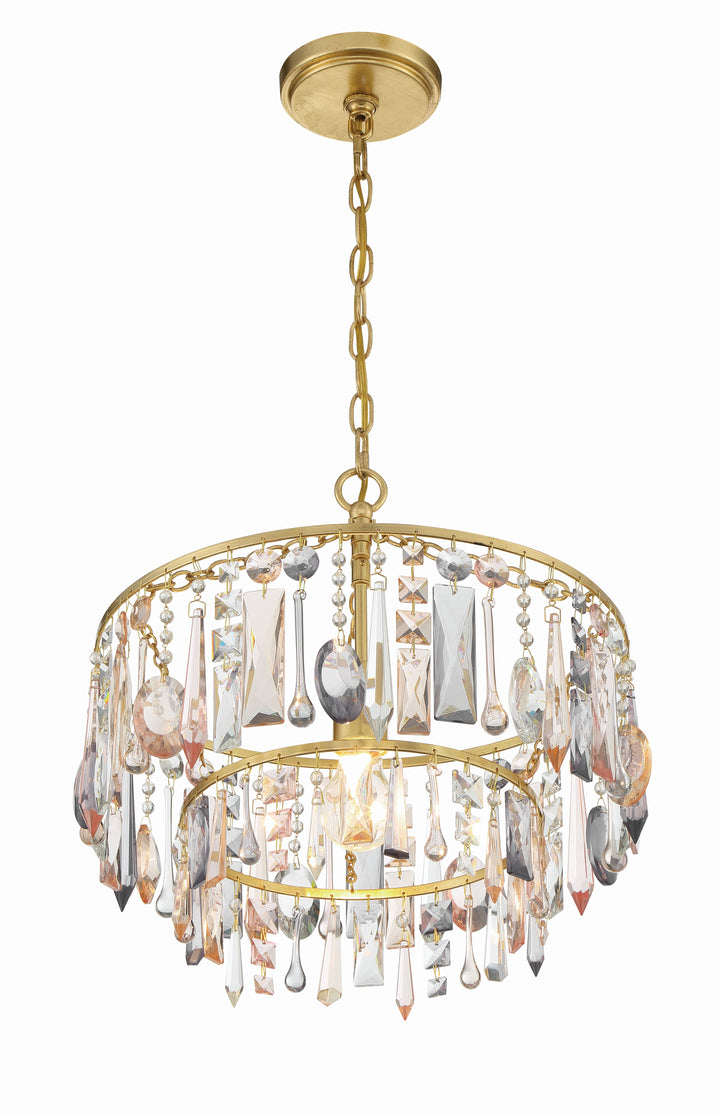 Crystorama Elsa 1 Light Antique Gold Pendant