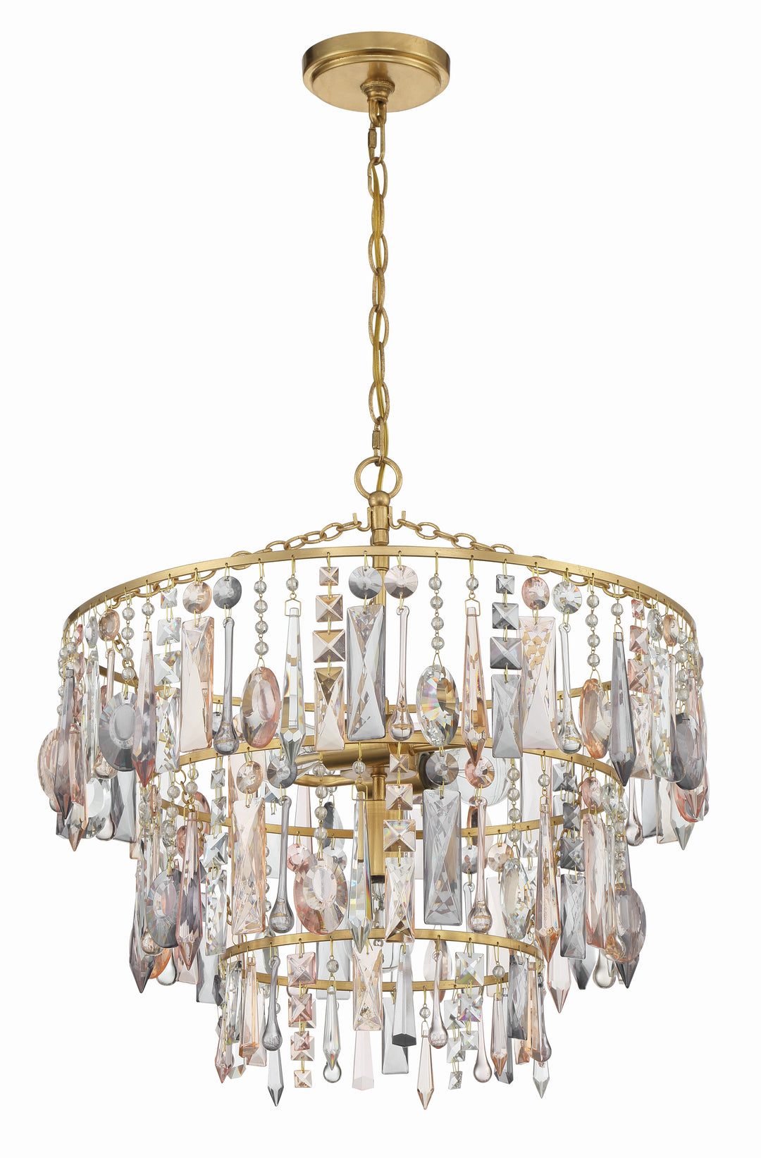 Crystorama Elsa 3 Light Antique Gold Chandelier