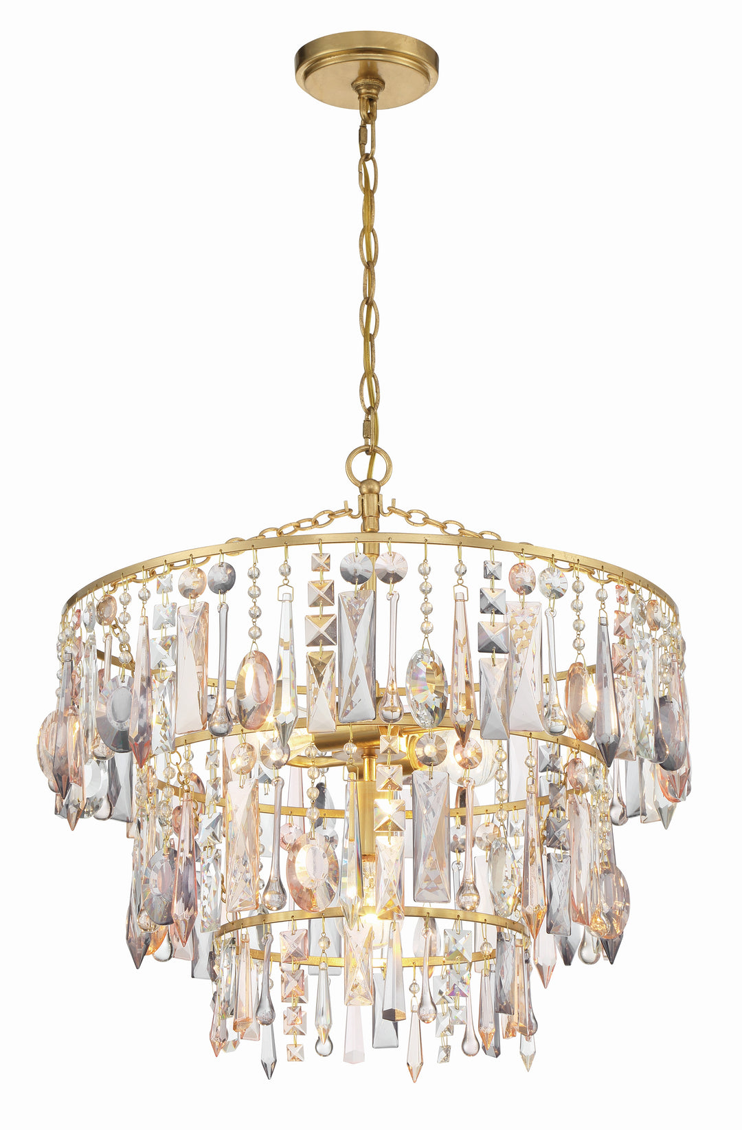 Crystorama Elsa 3 Light Antique Gold Chandelier