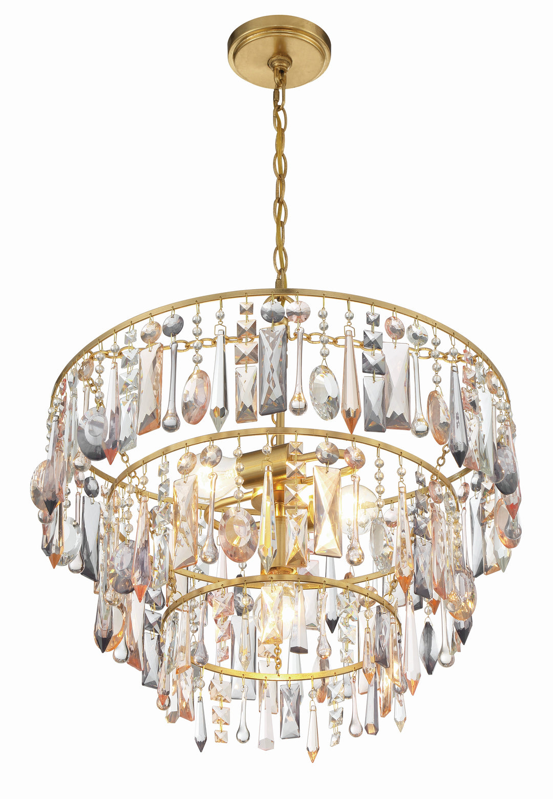 Crystorama Elsa 3 Light Antique Gold Chandelier