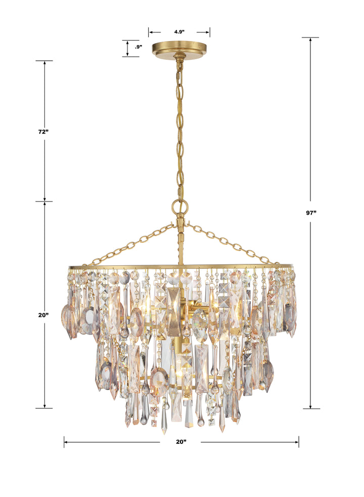 Crystorama Elsa 3 Light Antique Gold Chandelier