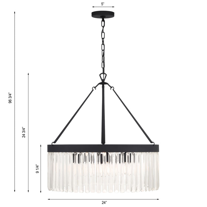 Crystorama Emory 8 Light Black Forged Chandelier