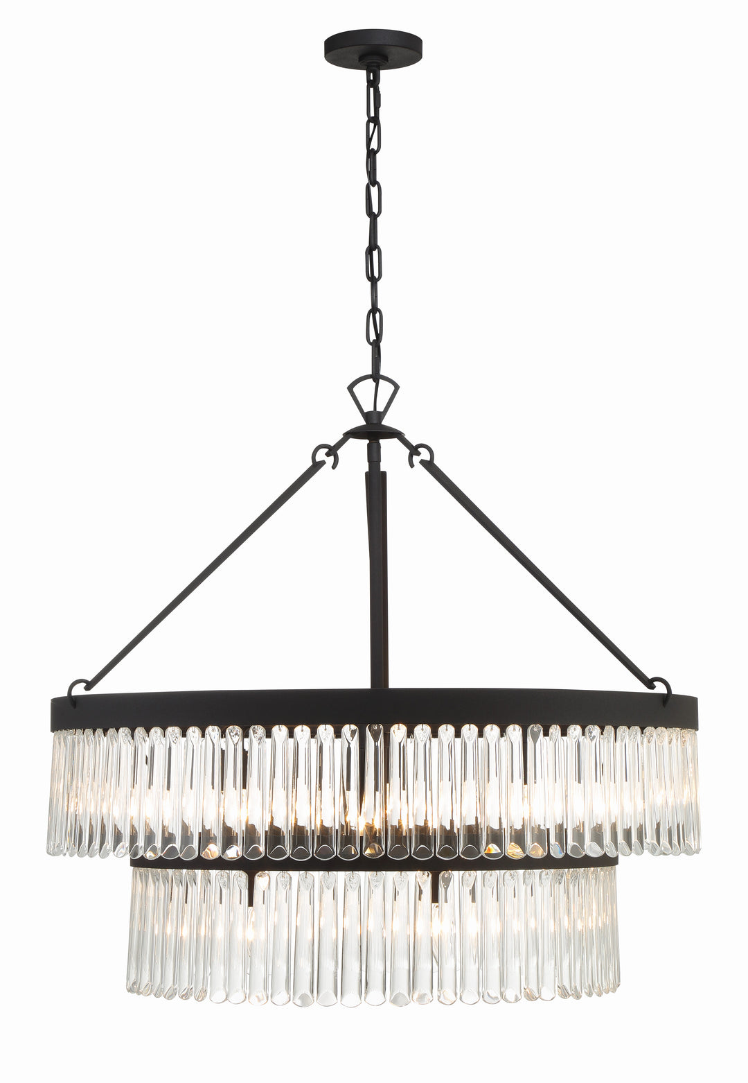 Crystorama Emory 9 Light Black Forged Chandelier