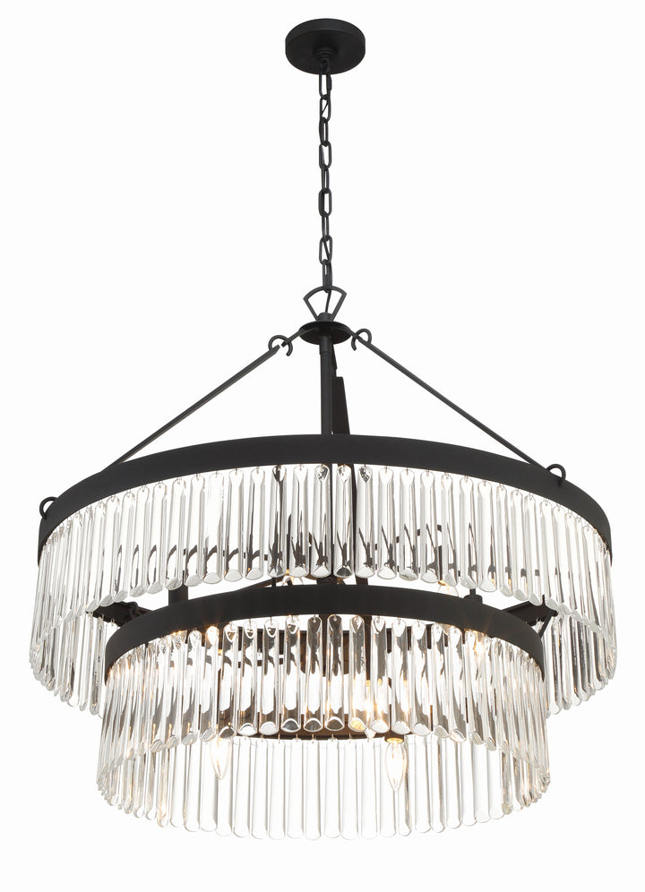 Crystorama Emory 9 Light Black Forged Chandelier