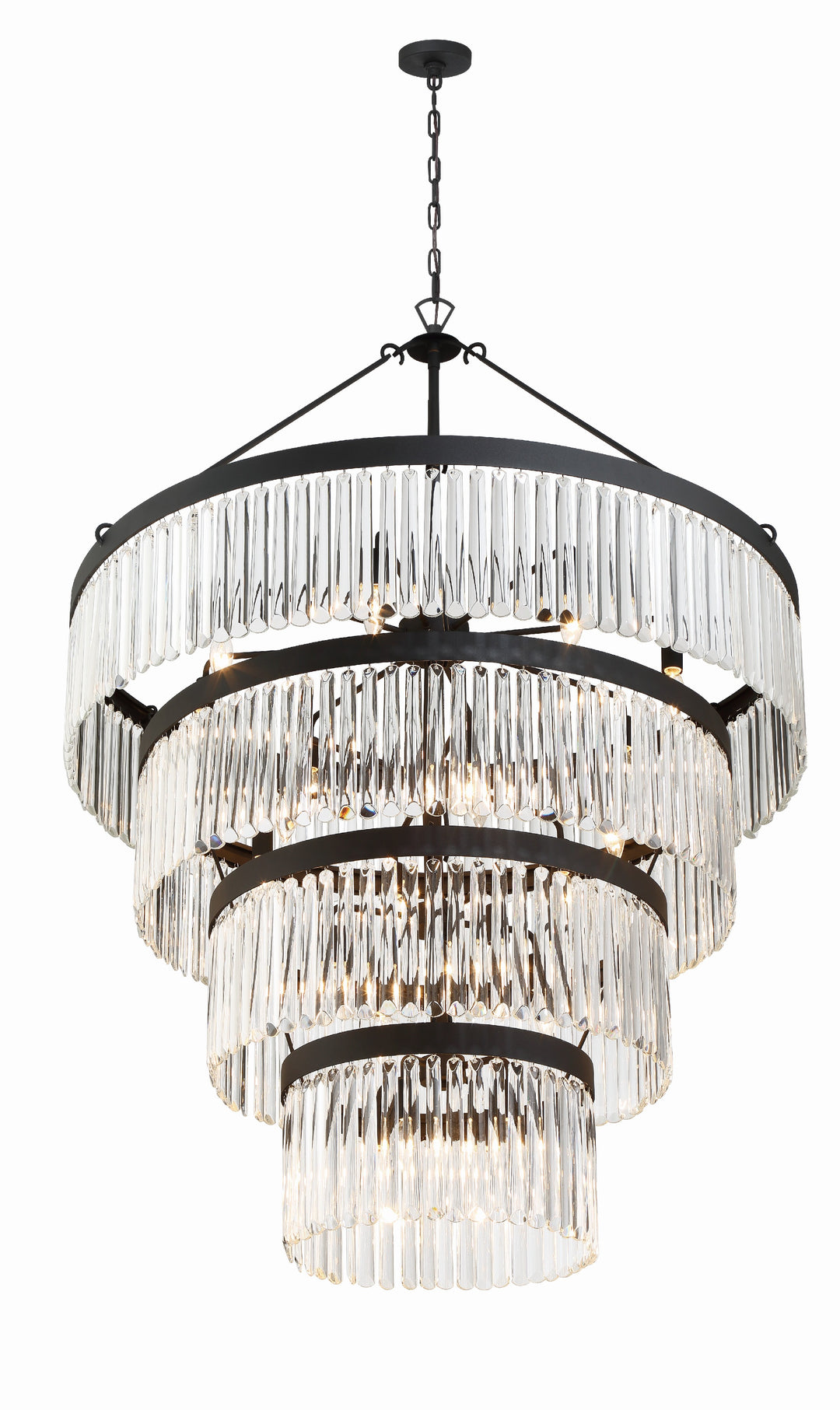 Crystorama Emory 22 Light Black Forged Chandelier