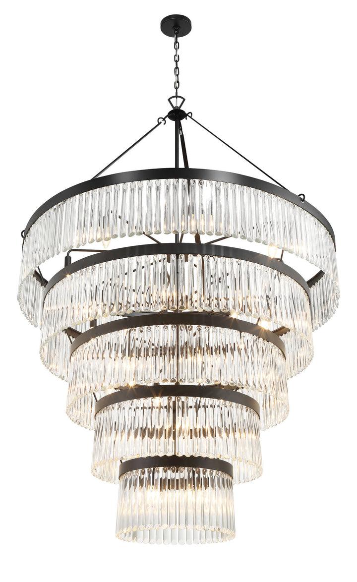 Crystorama Emory 30 Light Black Forged Chandelier