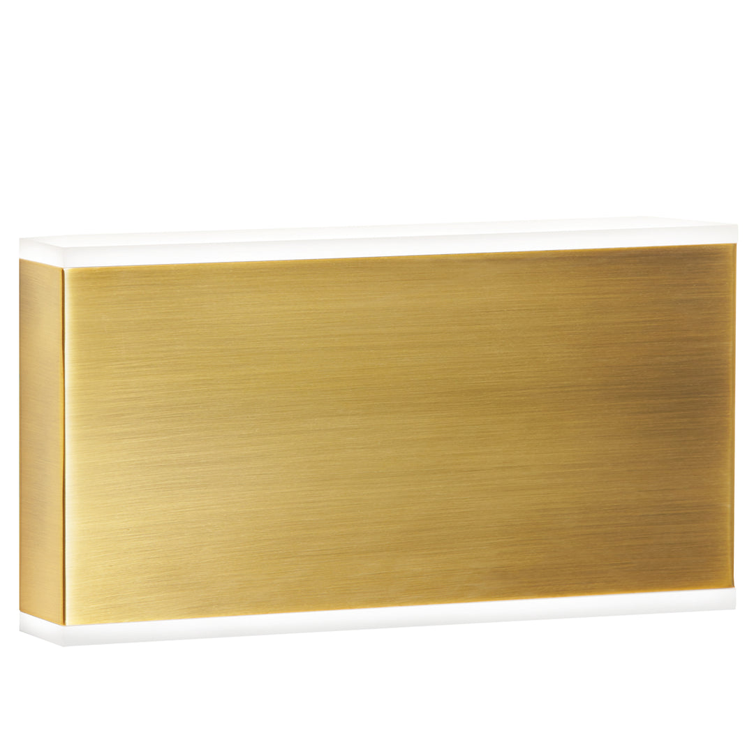 Dainolite 20W Wall Sconce, Aged Brass with Frosted Acrylic Diffuser