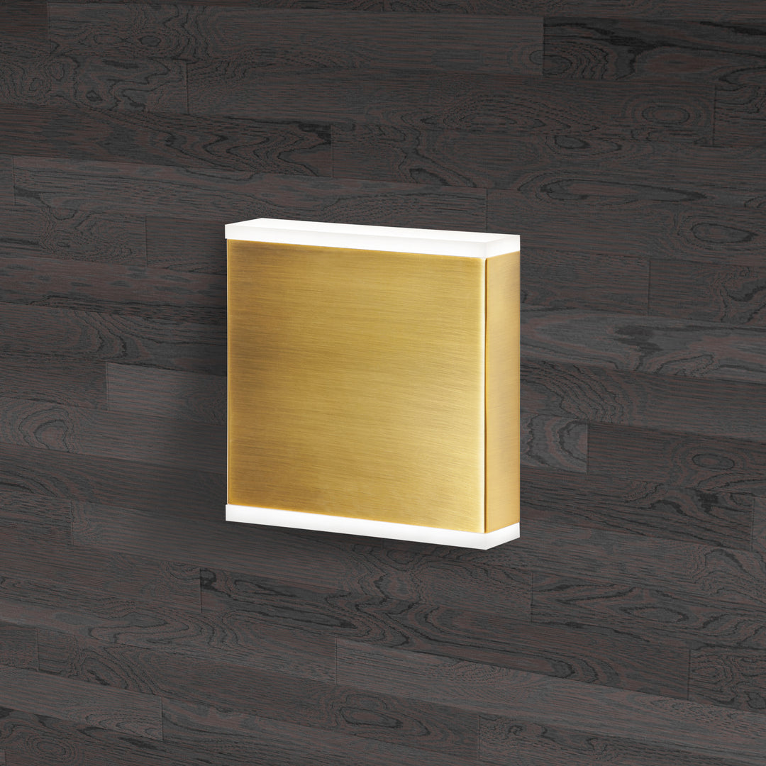 Dainolite 15W LED Wall Sconce, Aged Brass with Frosted Acrylic Diffuser