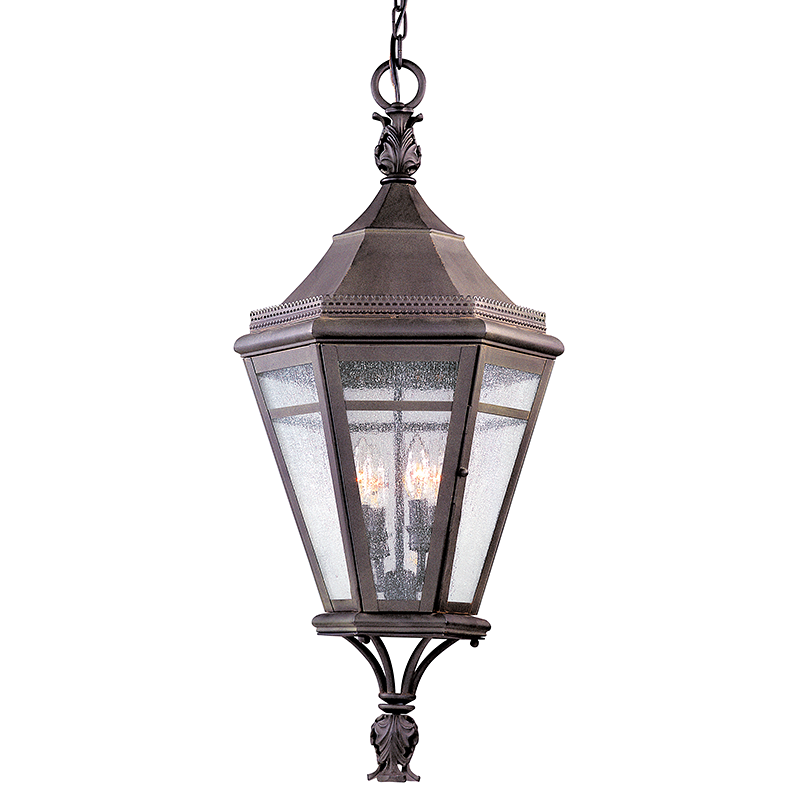 Morgan Hill Hanging Lantern 32" - Natural Rust