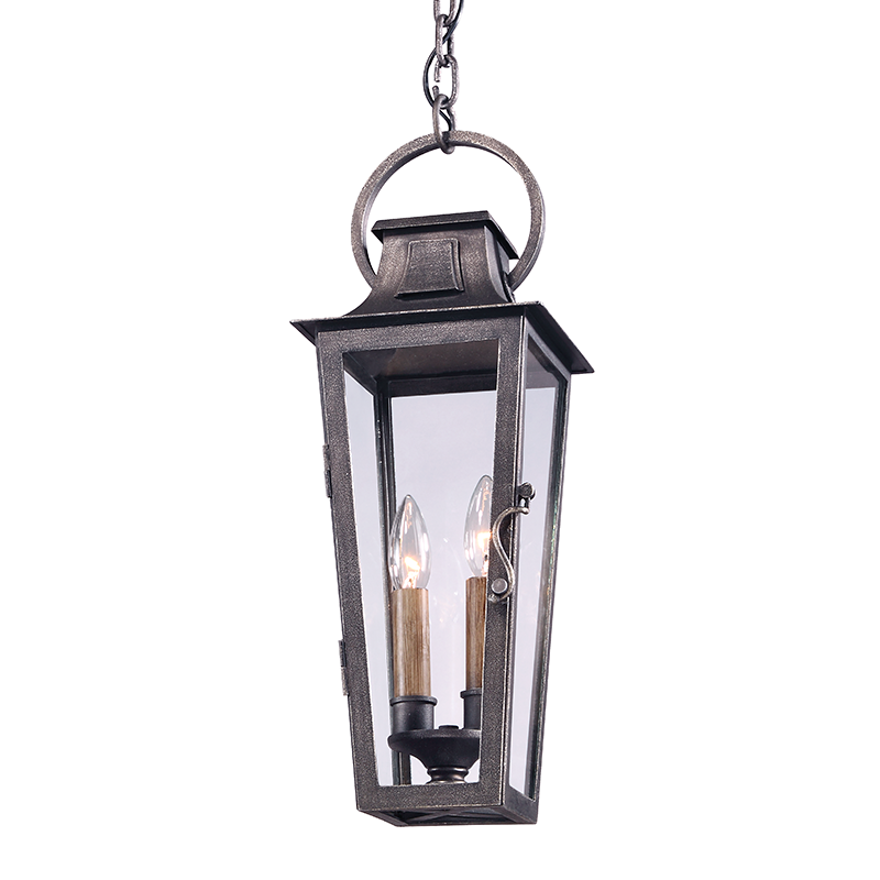 Parisian Square Hanging Lantern 20" - Aged Pewter