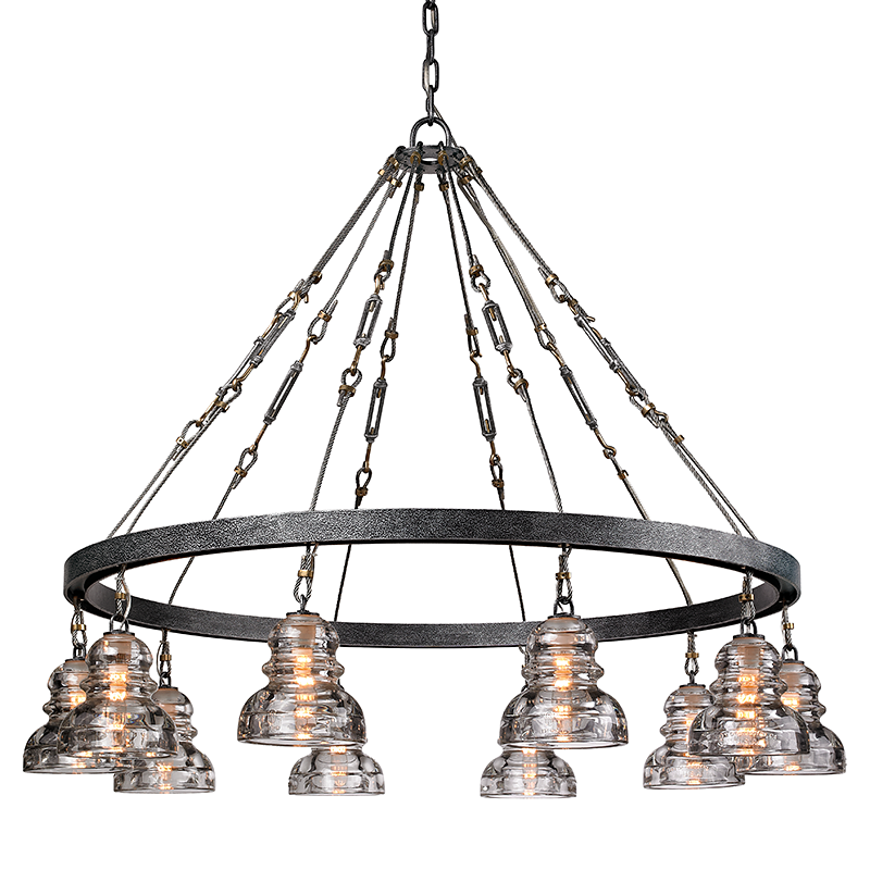 Menlo Park Chandelier 36" - Old Silver