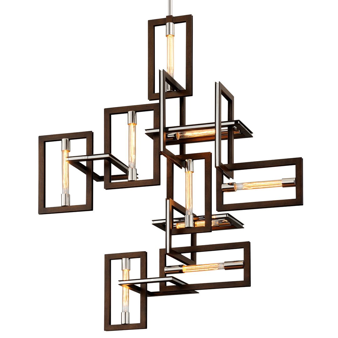 Enigma Pendant 54" - Bronze With Polished Stainless