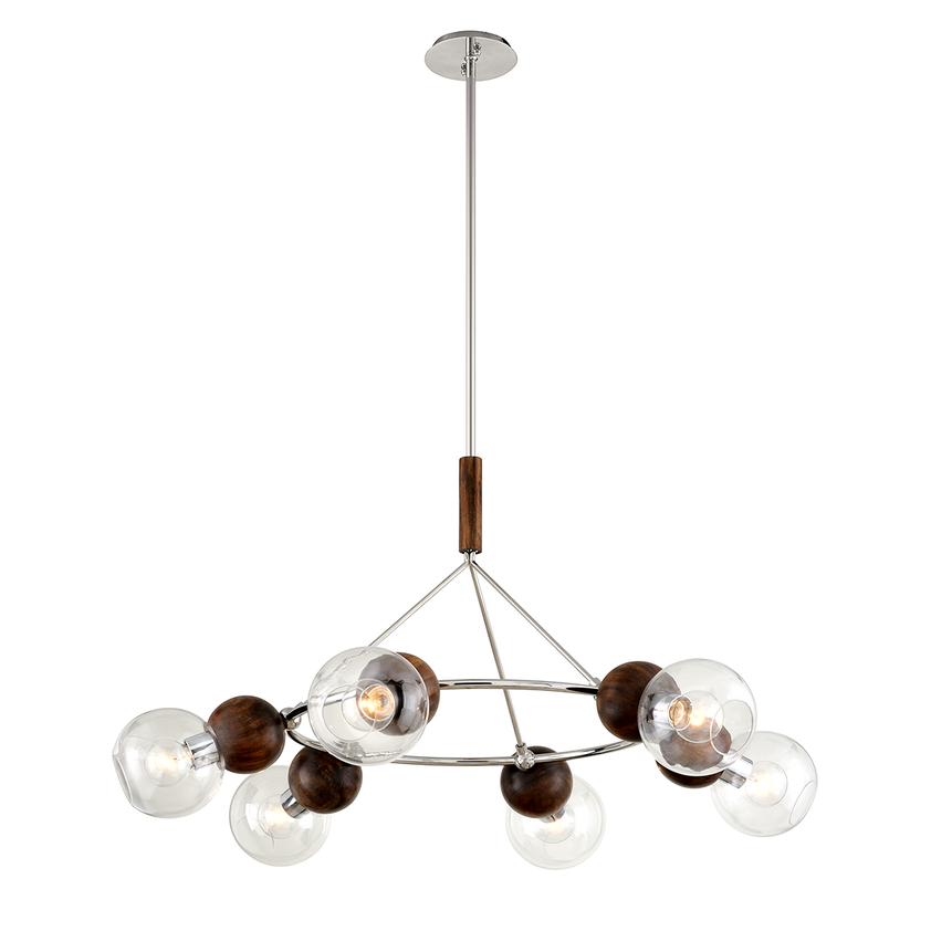 Arlo Chandelier 25" - Polished Ss And Natural Acacia