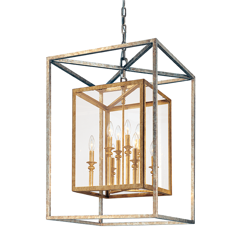 Morgan Chandelier 31" - Gold Silver Leaf