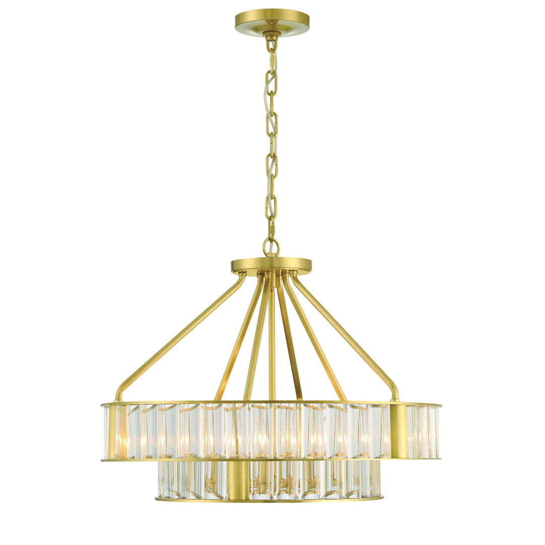 Libby Langdon Farris 6 Light Aged Brass Chandelier